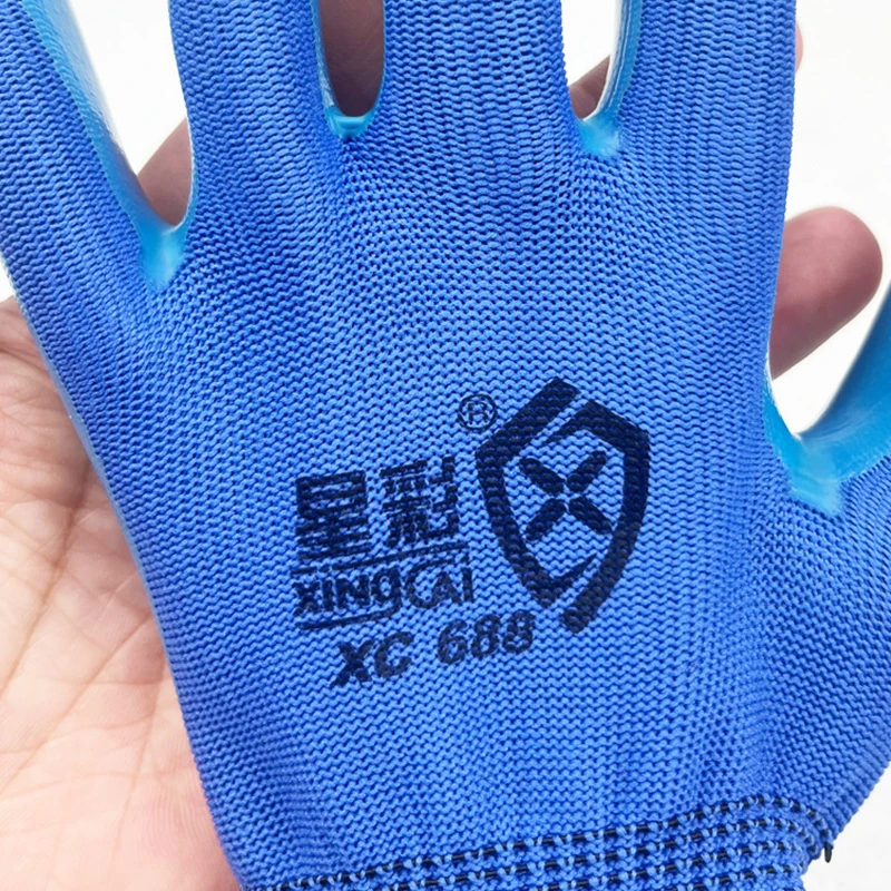 قفازات عمل فائقة القبضة مضادة للماء للانزلاق ، قفازات حديقة مقاومة للاهتراء ، قفازات واقية للعمل مانعة للانزلاق متينة ، زوج واحد