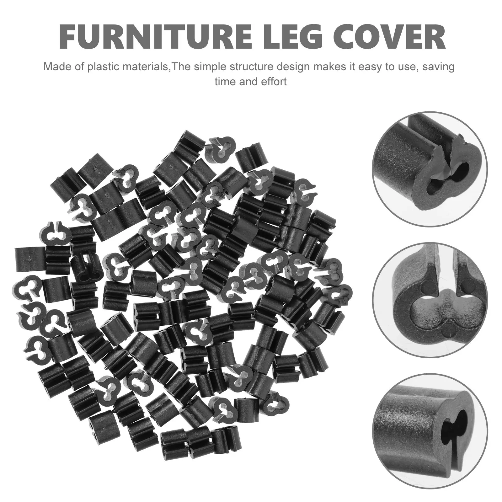 100Pcs Non Slip Chair Pads Plastic Furniture Leg Covers Protectors Anti Slide for Home Office Furniture Accessories
