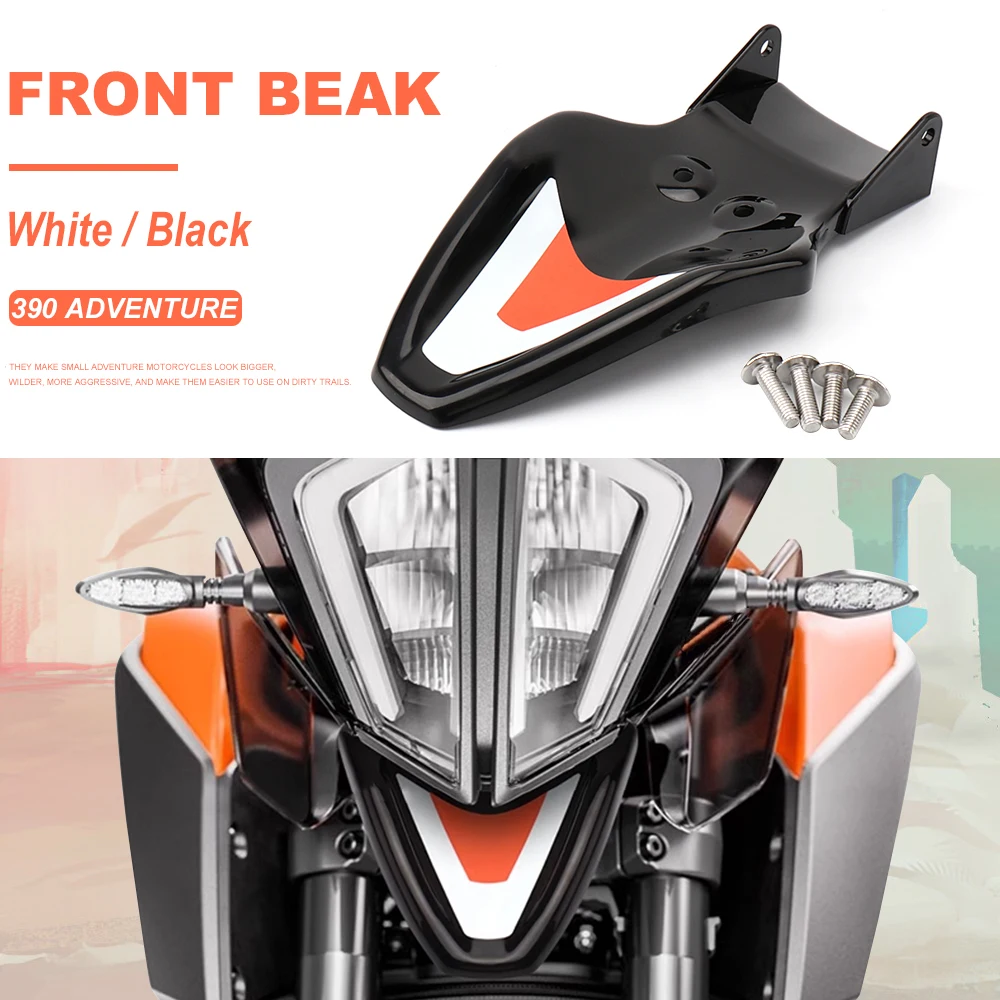 NEW Motorcycle Accessories White/Black Front Beak Frame Nose Fairing Cowl Fender For 390 Adventure ADV 390 ADVENTURE