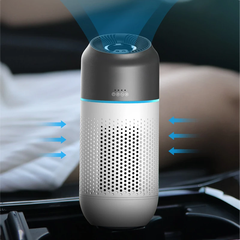 Mini Simple Design Lower Noise 360 Degree Air Purify In Car Intelligent Air Purifier