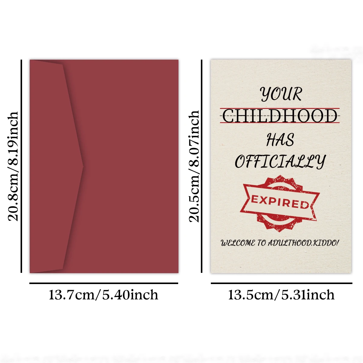 Charmante Retro-Karte zum 18. Geburtstag, „Your Childhood Has Expired“, lustige Geburtstags-Grußkarte für Tochter und Sohn, Geburtstagsgeschenkkarten – Detail 2