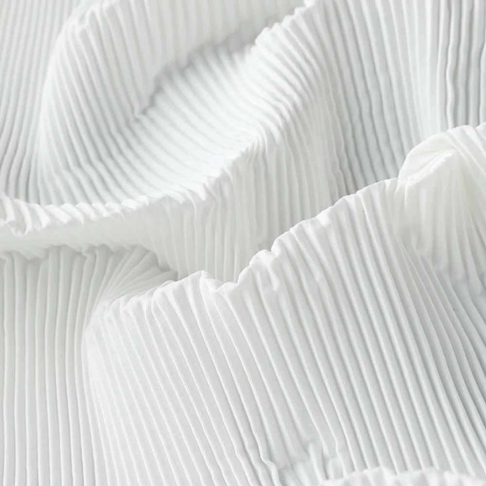 150X100cm Pleated Fabric Wrinkled Texture Textured Fabric Crepe Fabric Micro Elastic Soft Crepe Satin Fabric Upholstery Sewing