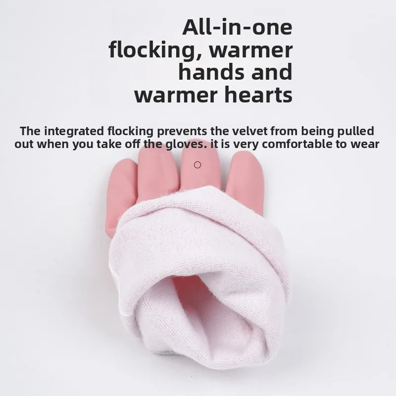 Dishwashing Gloves Household Women Cleaning Washing Dishes Laundry Plastic Rubber Leather Gloves Kitchen Reusable Waterproof