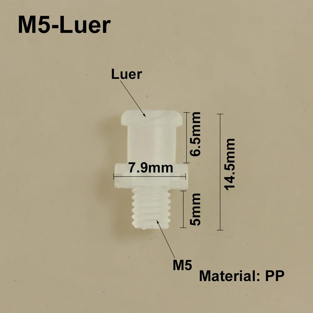 Luer-Gewinde 1/4-28UNF M6 M5 Adapter PP Kunststoff Luftventil Rohr Abgabe Kleber Unterverpackung Spritze Barrel Fitting Connector – Detail 1