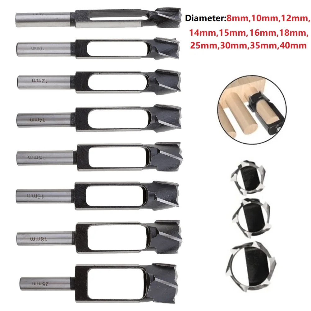 Taladro cortador de espiga para tienda de muebles para el hogar, carpintería, diámetro de 8-40mm, agujeros de perforación de acero rico en carbono en prensas