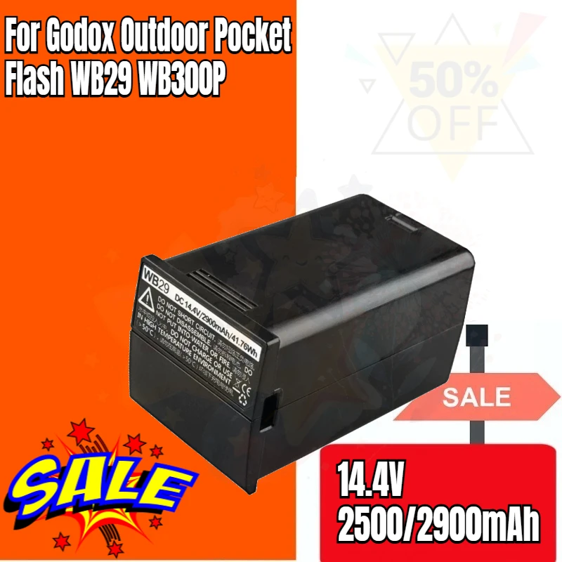 SWZY WB29 WB300P Battery 14.4V 2500/2900mAh for Godox Outdoor Pocket Flash AD200 AD200pro AD300pro  Speedlite Flashgun High Qual