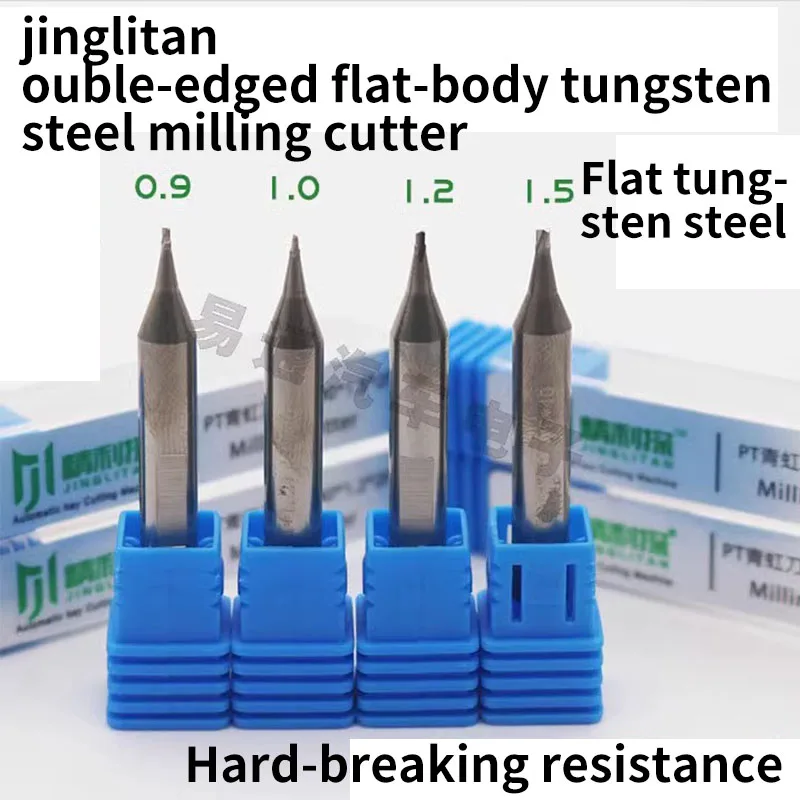 for linglitan Green Double-edge Anti-breaking Flat-body Fixed Tungsten Steel Milling Cutter 0.9 1.0 1.2 1.5MMNot easy to break