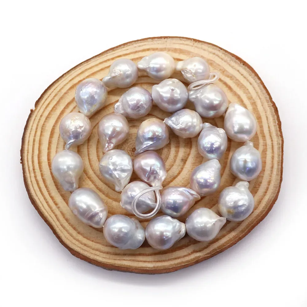 Classic Charming Natural Freshwater Small-Tail Irregular Baroque Pearl Beads 13x16mm for DIY Necklace Jewelry Accessories