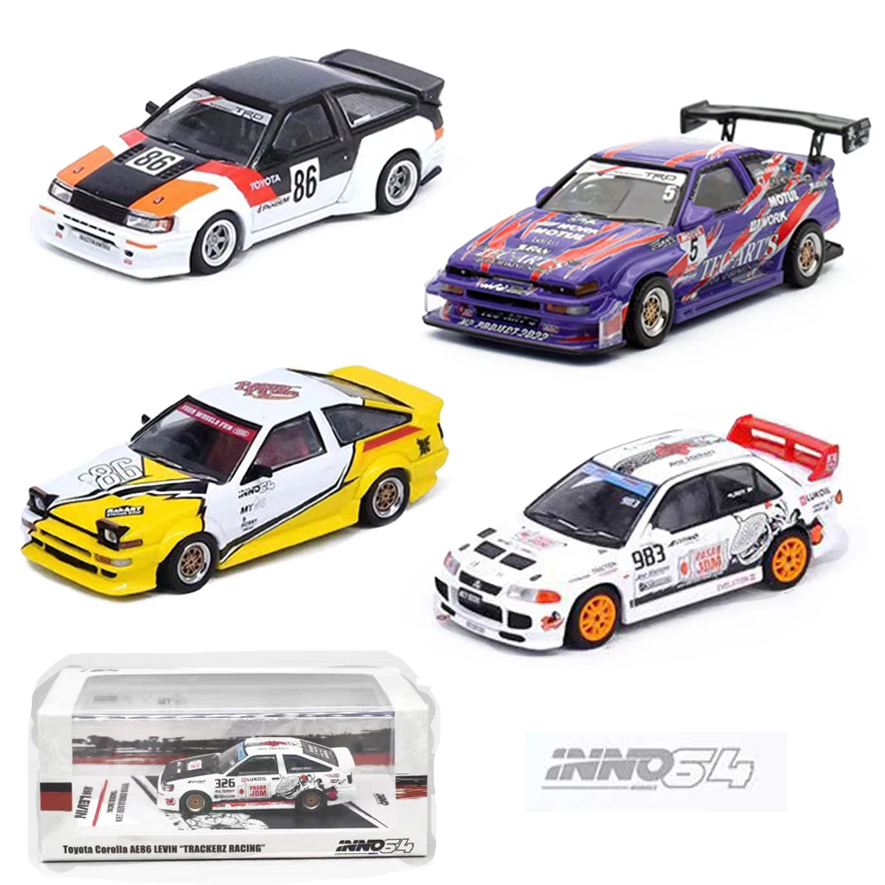 INNO 1:64 Toyota AE86 TURN14 TRUENO N2 Mitsubishi EVO3 Malaysia Exhibition Limited Alloy Die-cast Car Model Collection Gift Toy