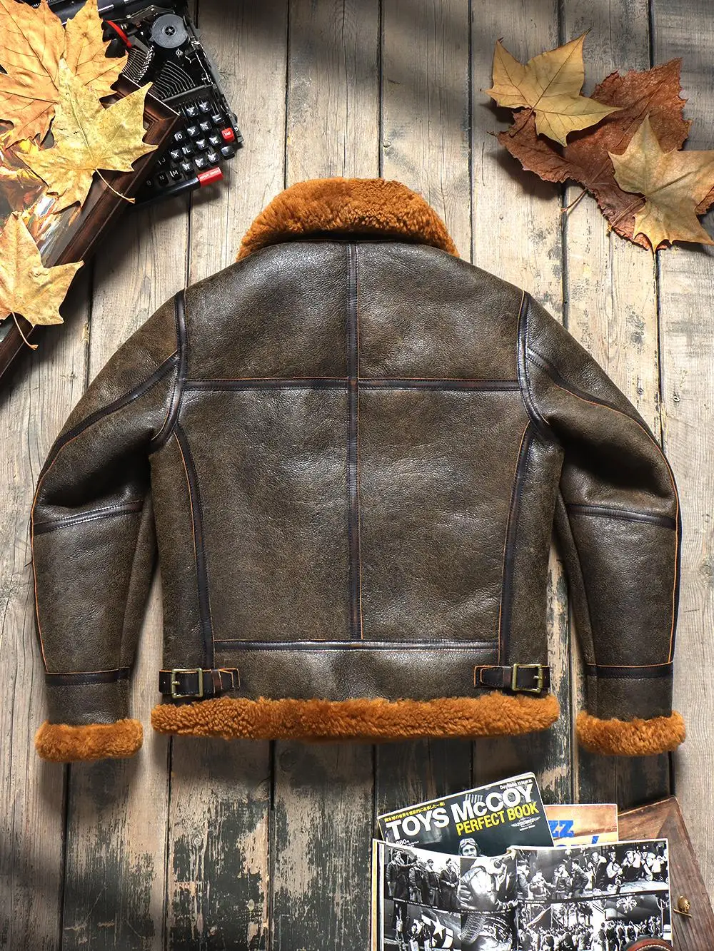 Tailor Brando Original Merino Thick Shearling B3 Classic Pilot Jacket Men's Genuine Fur Winter Warm Leather Jacket