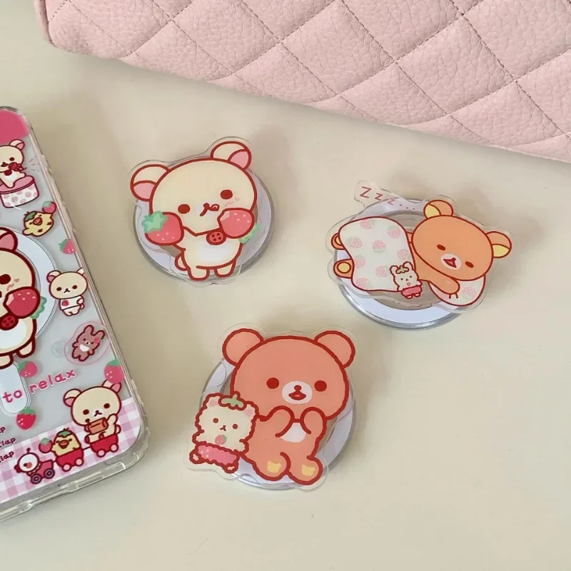 

Korean Cute Cartoon Girl Heart Bear Stand iPhone 17 Samsung Grip Tok Griptok Magnetic Phone Stand Stand Stand Stand Stand Phone
