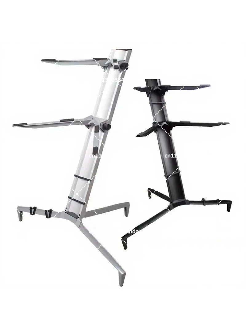 Aluminum Alloy Double Layer Spider Keyboard Stand for Electronic Piano, Heavy Duty Music Stand
