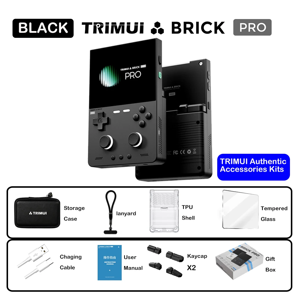 TrimUI Brick Pro Linux Open-Source Handheld-Konsole 3,95 Zoll Retro-Spielgerät Tragbarer Video-Geschenk für Gamer