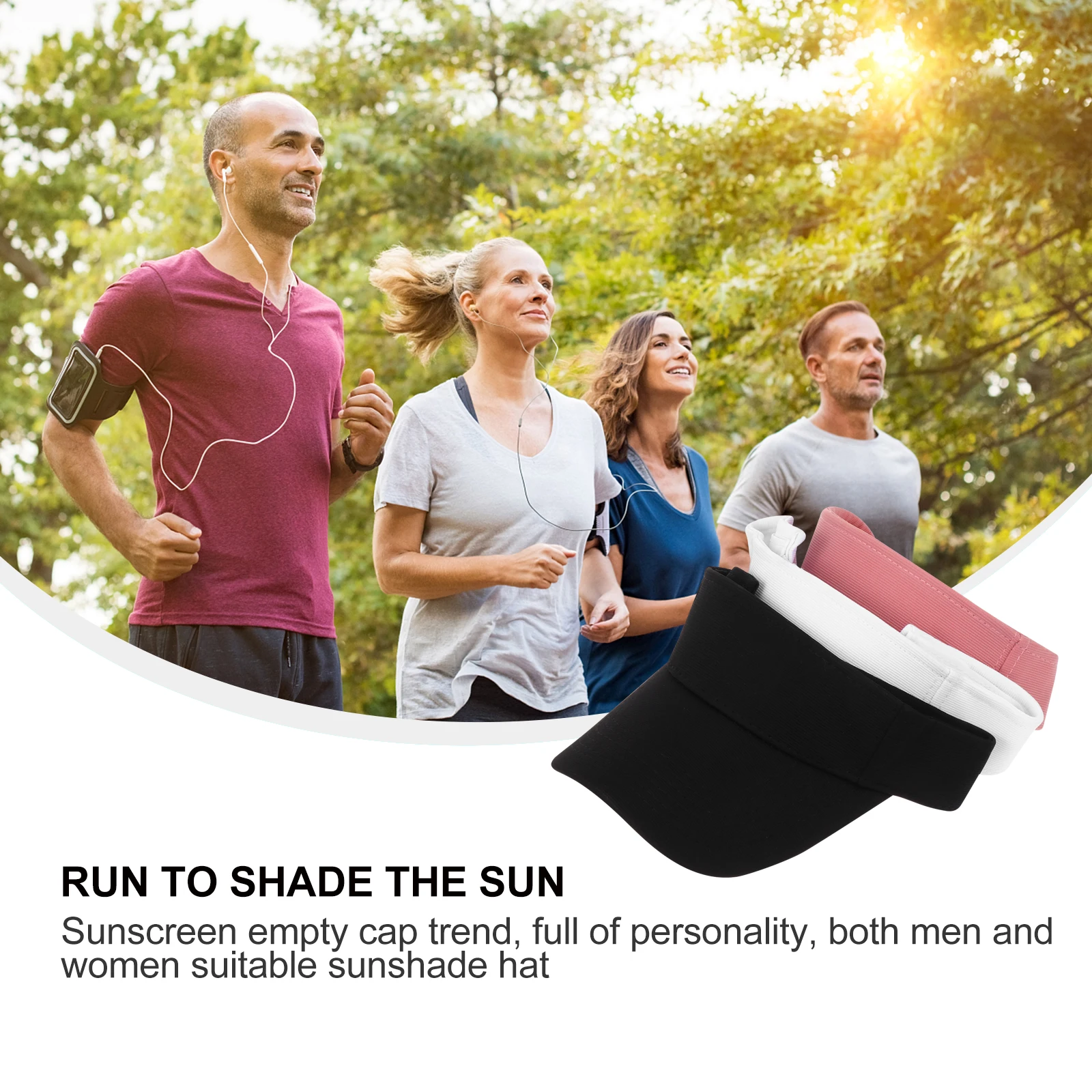 3Pcs Sun Protection Cap High-Selected Material Breathable Lightweight Unisex Outdoor Summer Spring Hat for Men Women Sports