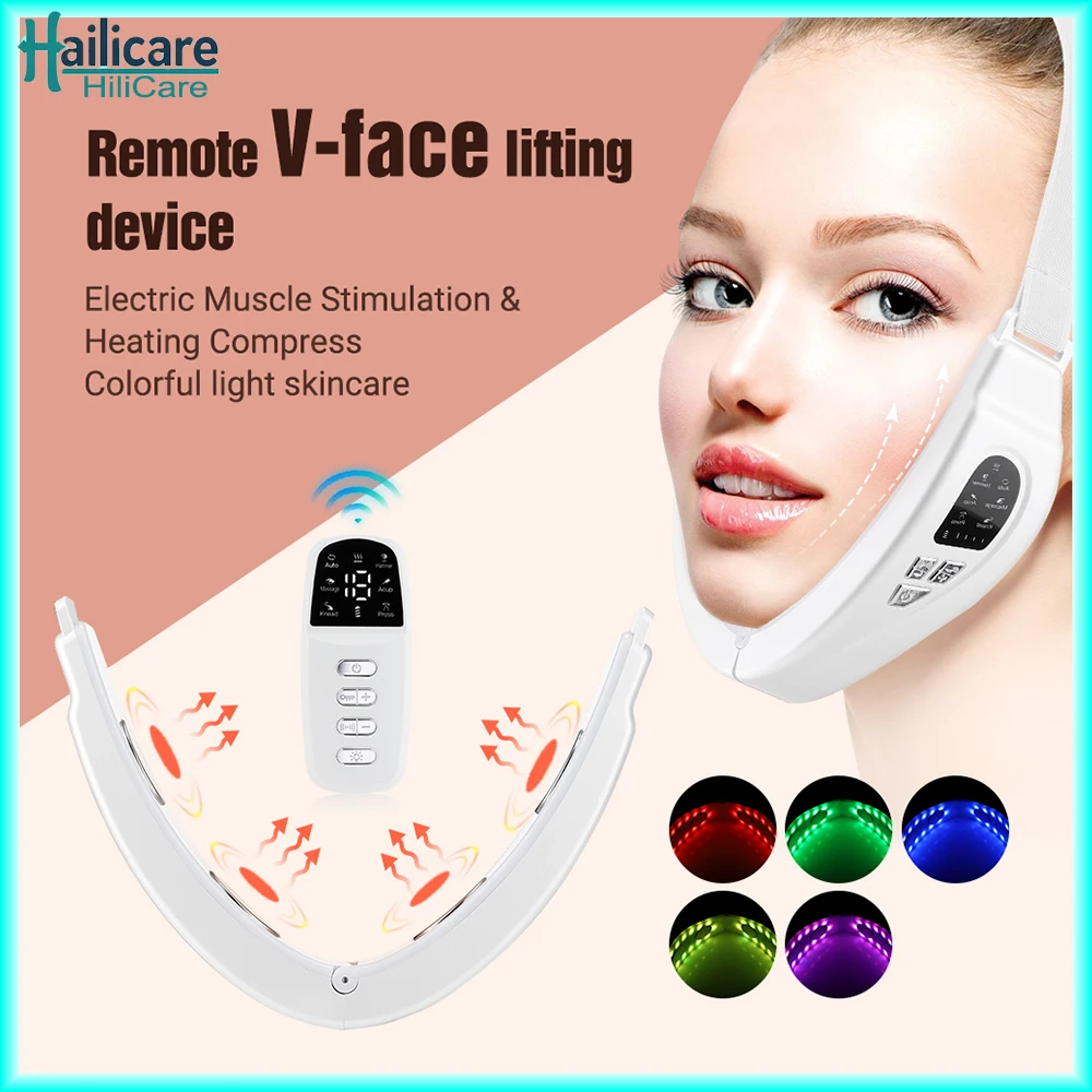 

EMS Micro-current Facial Lifting Device LED Face Slimming Vibration Massager Double Chin Removal V-Face Line Lift Belt Cellulite