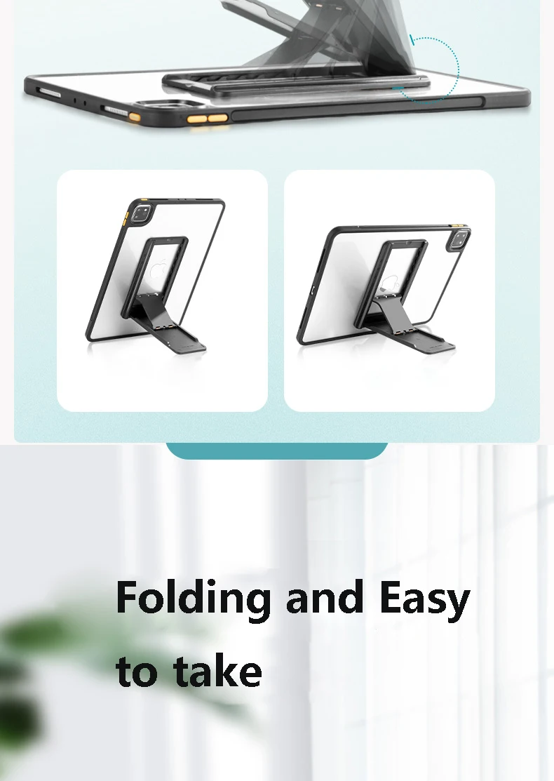 Tragbarer Tablet-Ständer, faltbar, Aufbewahrung, tragbar, klebrig, kreativ, Tablet-Halterung für Ipad, Desktop, E-Reader-Halterung, Tablet-Halter – Detail 4
