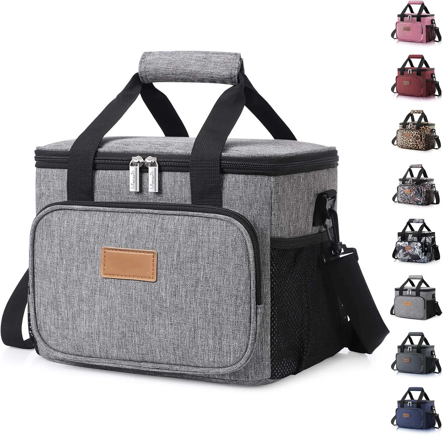 

Lifewit Большая сумка для обеда Изолированный ланч-бокс Мягкая охлаждающая сумка-холодильник для взрослых мужчин женщин, серая 12 банок (9 л)