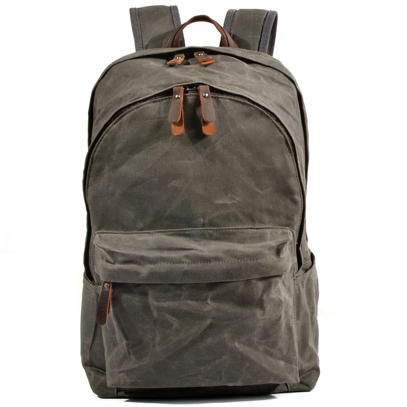 Oil wax canvas bag retro outdoor shoulder bag large capacity backpack men's hiking travelling