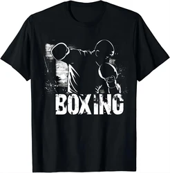 Black Tee with Powerful Boxer Cutout BOXING Edition Tshirt Graphic T Shirts Men Clothing Tops Camisetas Streetwear