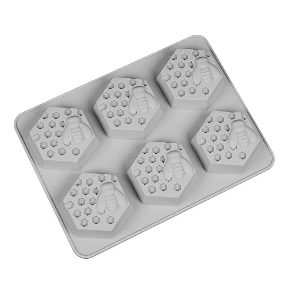 

1pc Silicone Honeycomb Handmade Soap Mould Cake Soap Mould Dessert Pan Diy Ice Cube Tray Baking Tool Random Color