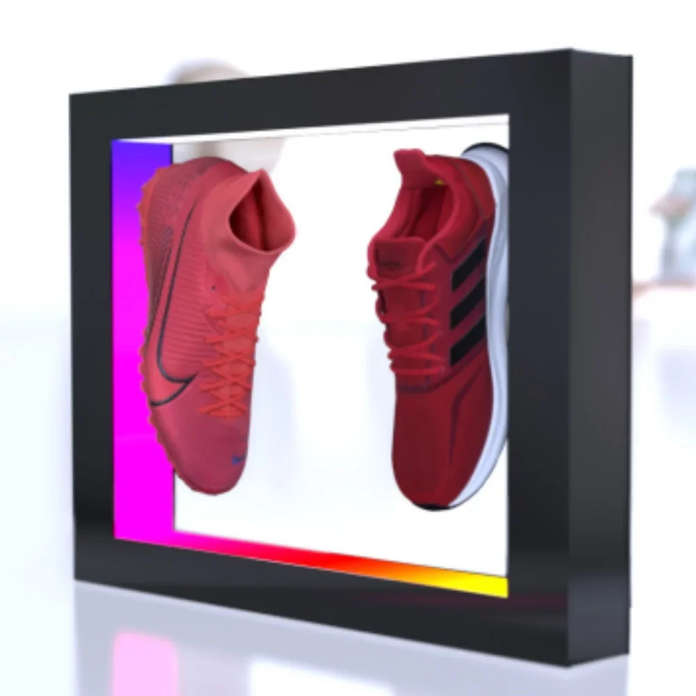 Magnetic levitation shoe display stand, acrylic shoe rack wholesale, creative advertising display window
