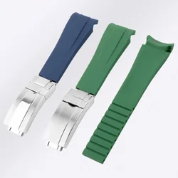 20mm 21mm Rubber Watch For Rolex Black Green Blue Water Ghost Ditongna GMT RUBBER B Silicone Waterproof Watch Chain