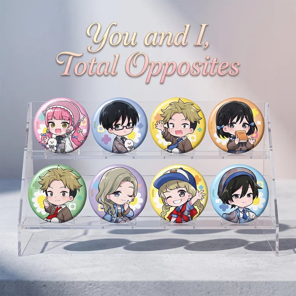 Anime You and I, Total Opposites Miyu Yusuke Preppy Coord 58MM Badge Kawaii Keychain Cute Keyring Lapel Pin Itabag Decoration
