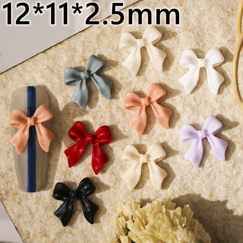 50PCS 3D Acryl Band Fliege Nail art Charms Bowknot Zubehör Teile Für Maniküre Nägel Dekoration Design Liefert Material