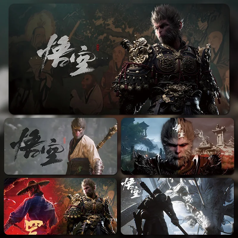 Game Peripheral Black Myth Wukong Mousepad Multi-Size Long Table Mat Deskmat Office Esports Table Pad Computer Accessories Gift