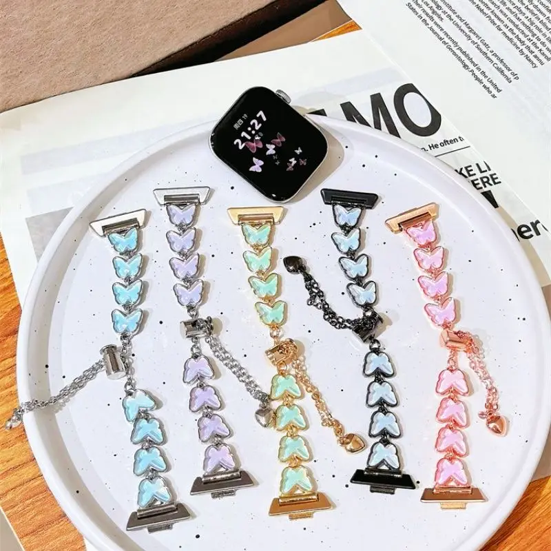 

Красочный металлический браслет Aurora Butterfly подходит для ремешков HW Fit3/Fit4 и ремешка HW 8/9/10NFC ручной работы