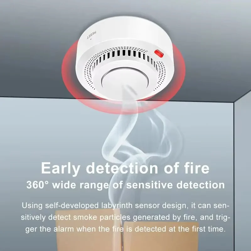 SMARSECUR Tuya WiFi Rauch Leck Alarm Feuer Schutz Rauchmelder Rauch haus Kombination Feuer Alarm Home Security System