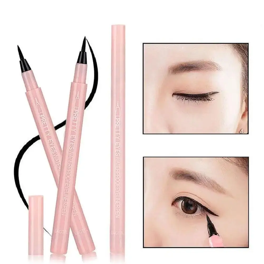 Small Pink Liquid Black Eyeliner Pen Quick-drying Eyeliner Waterproof Eyes Liquid Liner Matte Pencil Lasting Makeup Eyeline J9N1