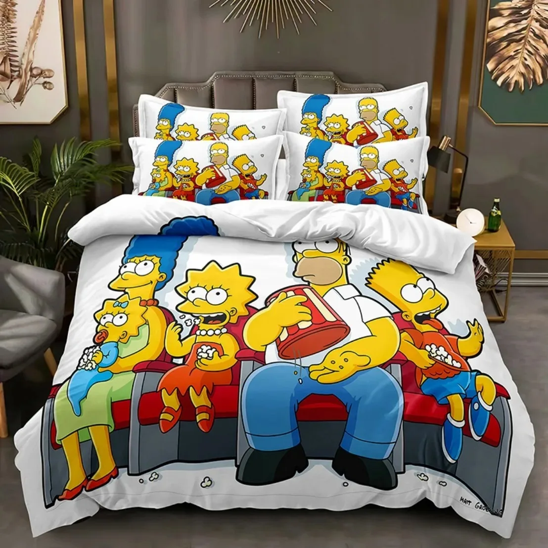 

The Simpsons Cover Sets,Anime Duvet Bed Linen set,3d Bedding Set, 3-Piece1 Bed Cover,King Size