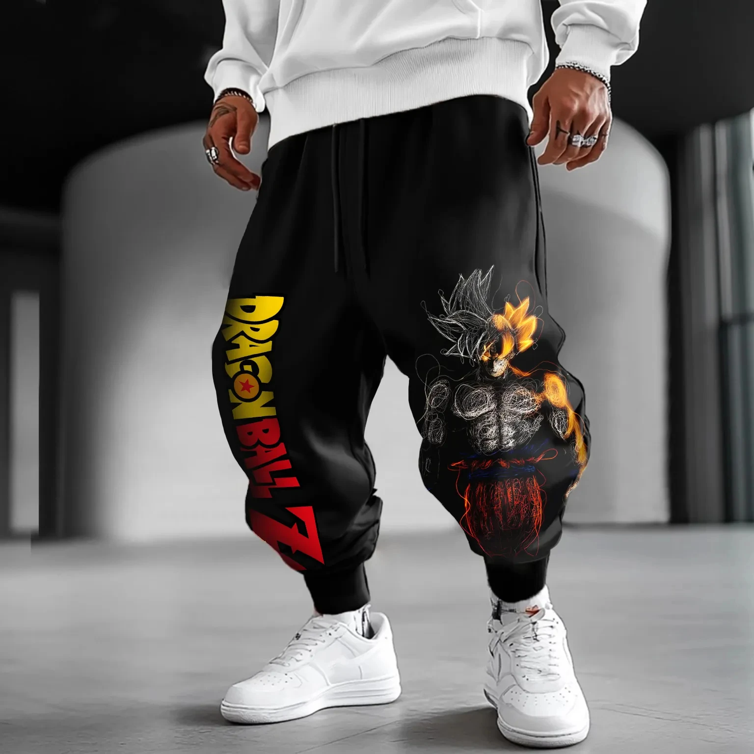 Dragon Ball GOKU animatie randprintbroek nieuwe Amerikaanse sportmode herfst katoenen legging voor heren en dames