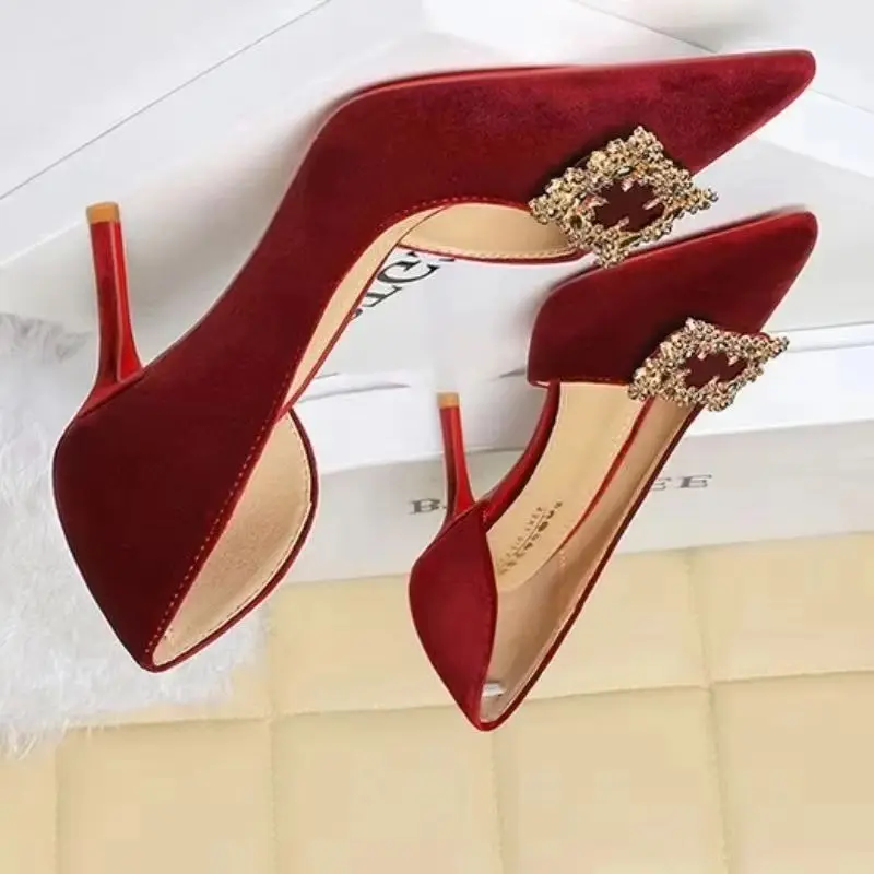 Woman Shoes Luxury Rhinestone Pointed Wedding Shoes Fashionable High Heels for Women Designer High Heel Sandals Zapatos De Mujer