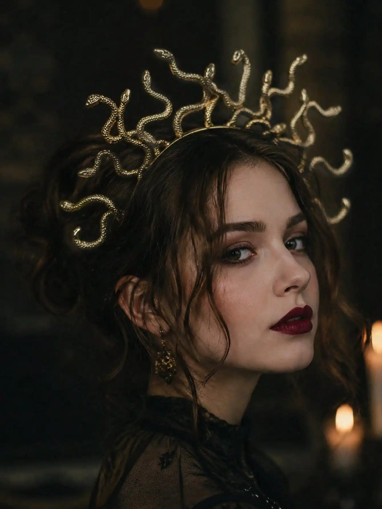 5 Pack Medusa Snake Headbands Gold Costume Accessories - Greek Mythology Headpiece For Halloween, Cosplay, Parties, Women, Girls