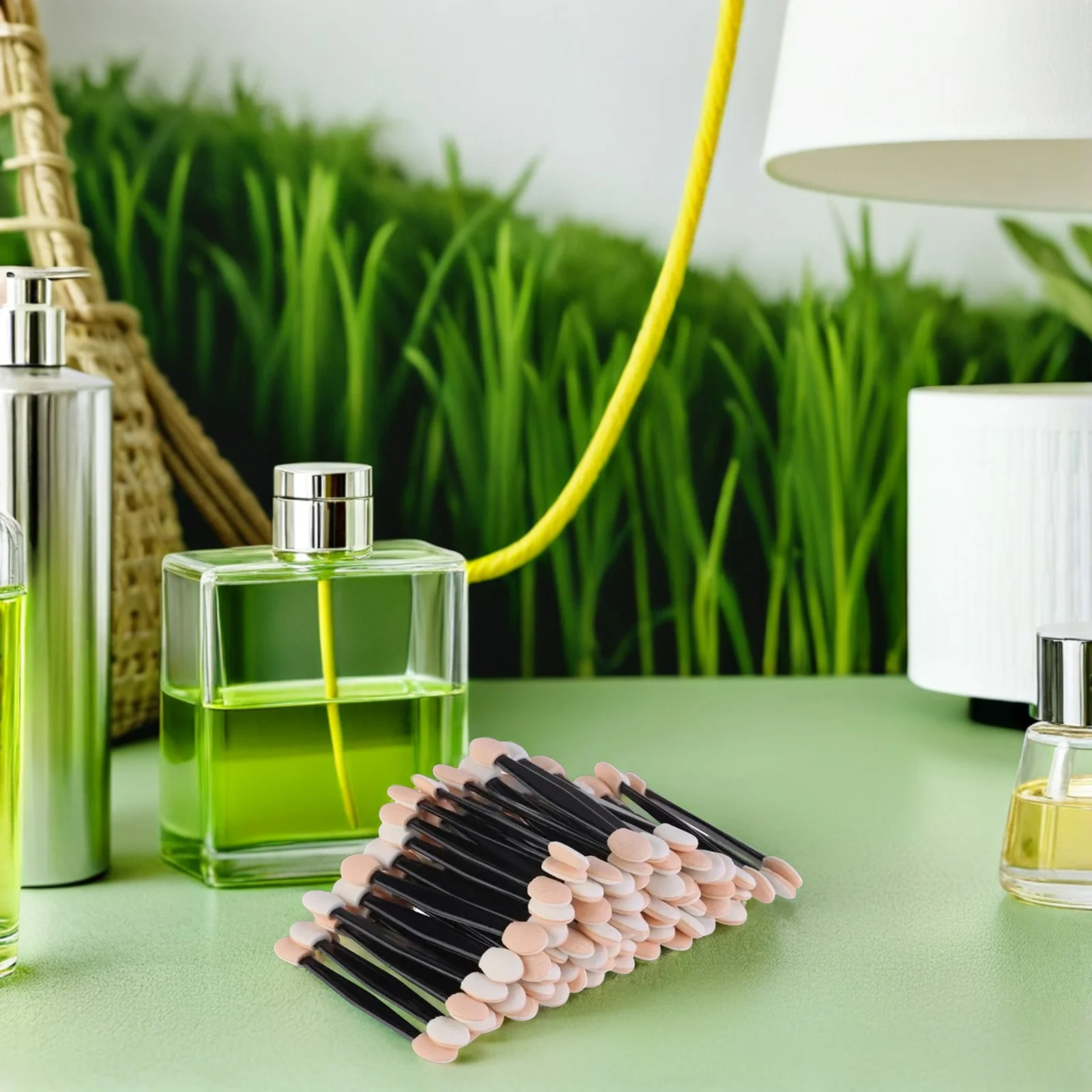 

50Pcs Eyeshadow Brushes Disposable Dual Sided Latex Sponge Soft Touch Makeup Tools for Beginners Professional Daily Travel Use