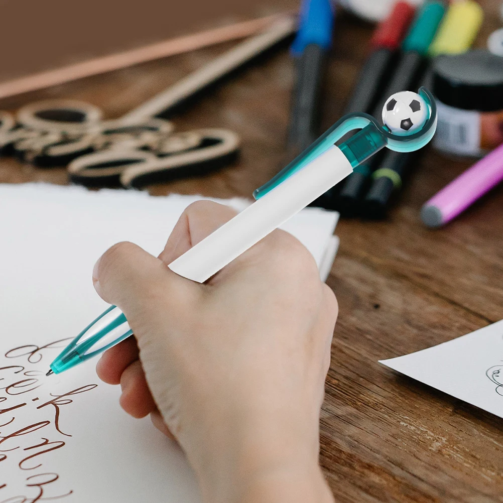 

20pcs Football Ballpoint Pen Soccer Party Office Pens Favors Writing Stationery Smooth Writing retractable pen