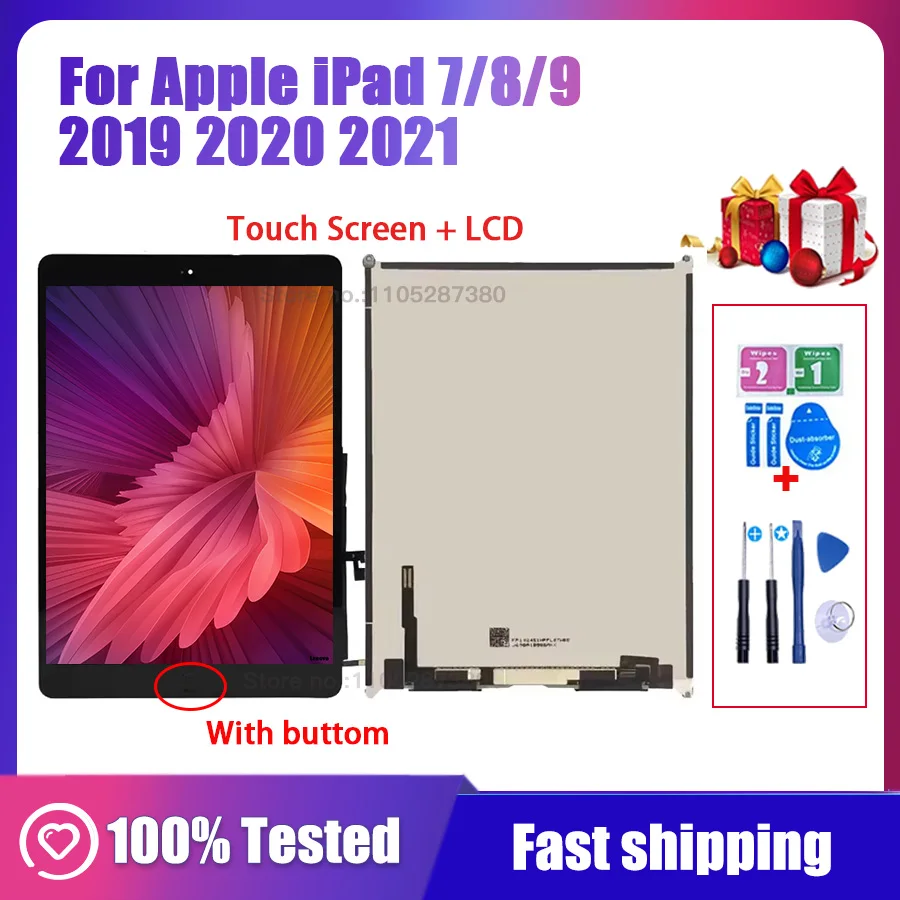 LCD Touch Screen For Apple iPad 10.2 2019 2020 2021 Ipad 7 8 9 A2197 A2428 A2603 Display Touch Screen Digitizer Assembly Tested