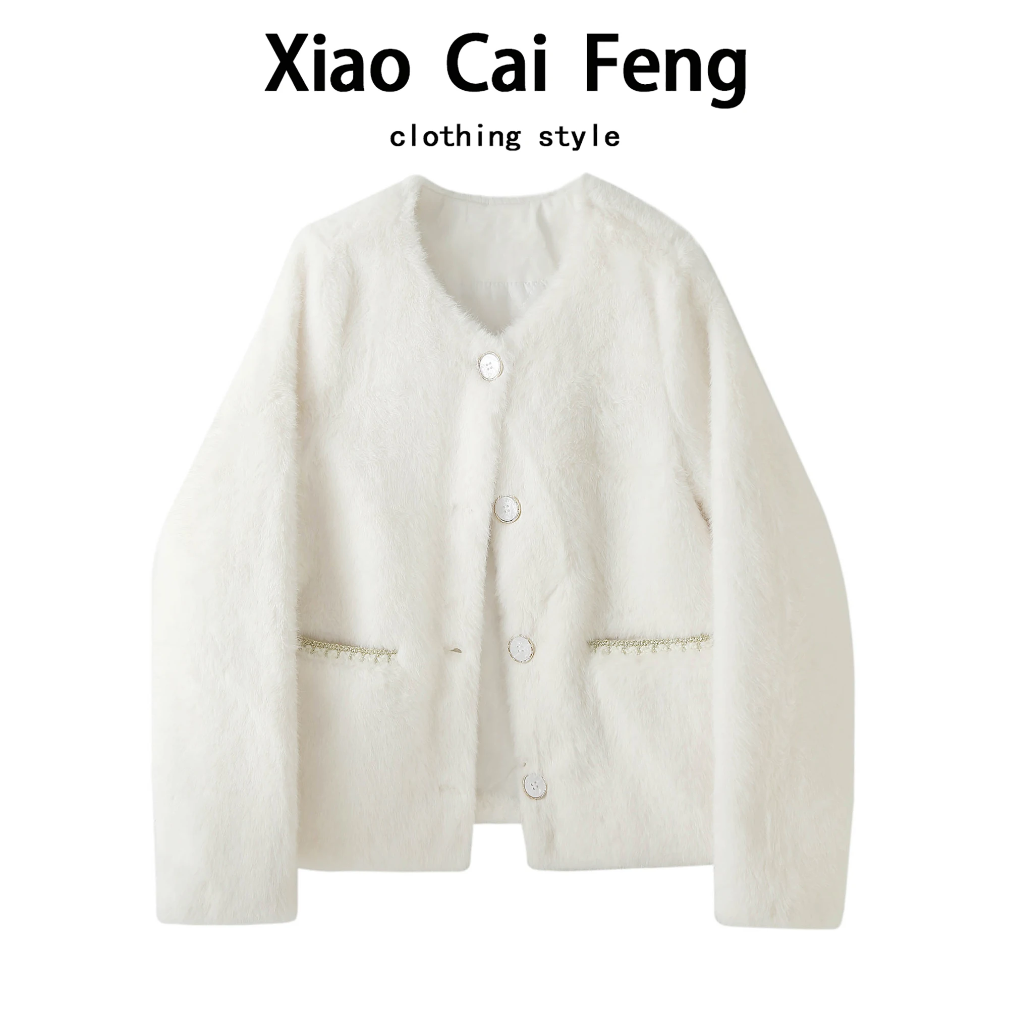 

Warm Faux Mink Coat Women's Autumn Winter Casual Sle Long Sve round Ne Leather And Fur Inteated Outerwear Ele An...