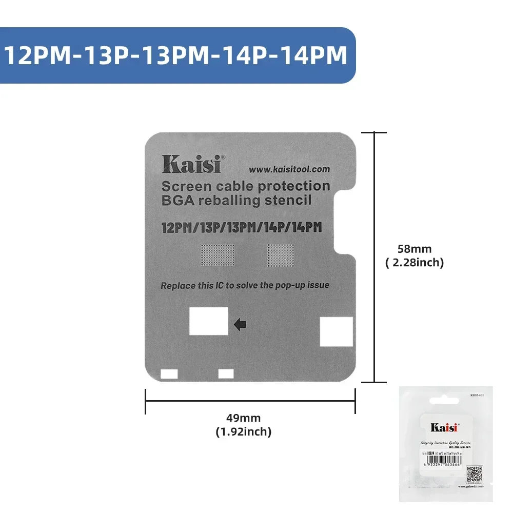 Kaisi LCD Screen Cable IC BGA Reballing Stencil Kit Tin For iPhone 15 14 13 12 11 Series Comprehensive Tin Planting Steel Net