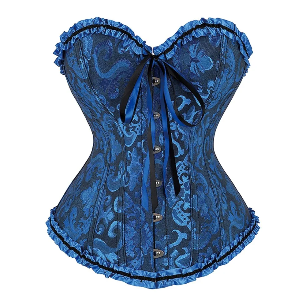 

Sexy Floral Corset Gothic Vintage Overbust Corsets Women Surface Jacquard Lingerie Tops Victorian Clubwear