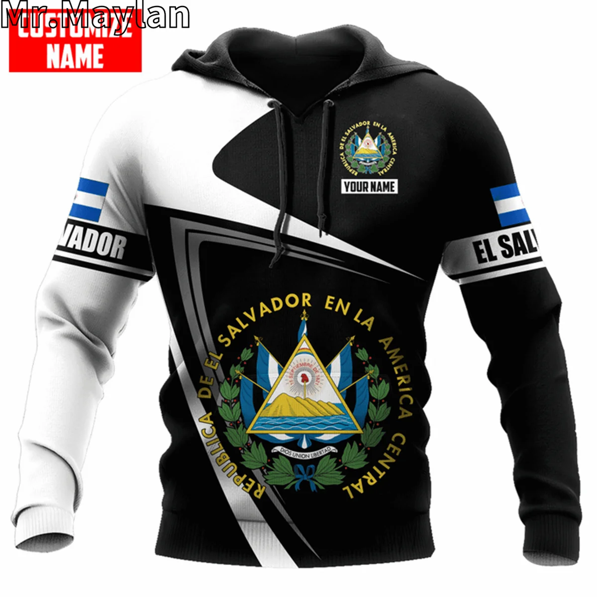 PERSONALIZED EL SALVADOR Flag 3D Printed Jacket Men/women Hoodie Unisex Casual Streetwear Sweatshirts Pullover Sudadera Hombre-5