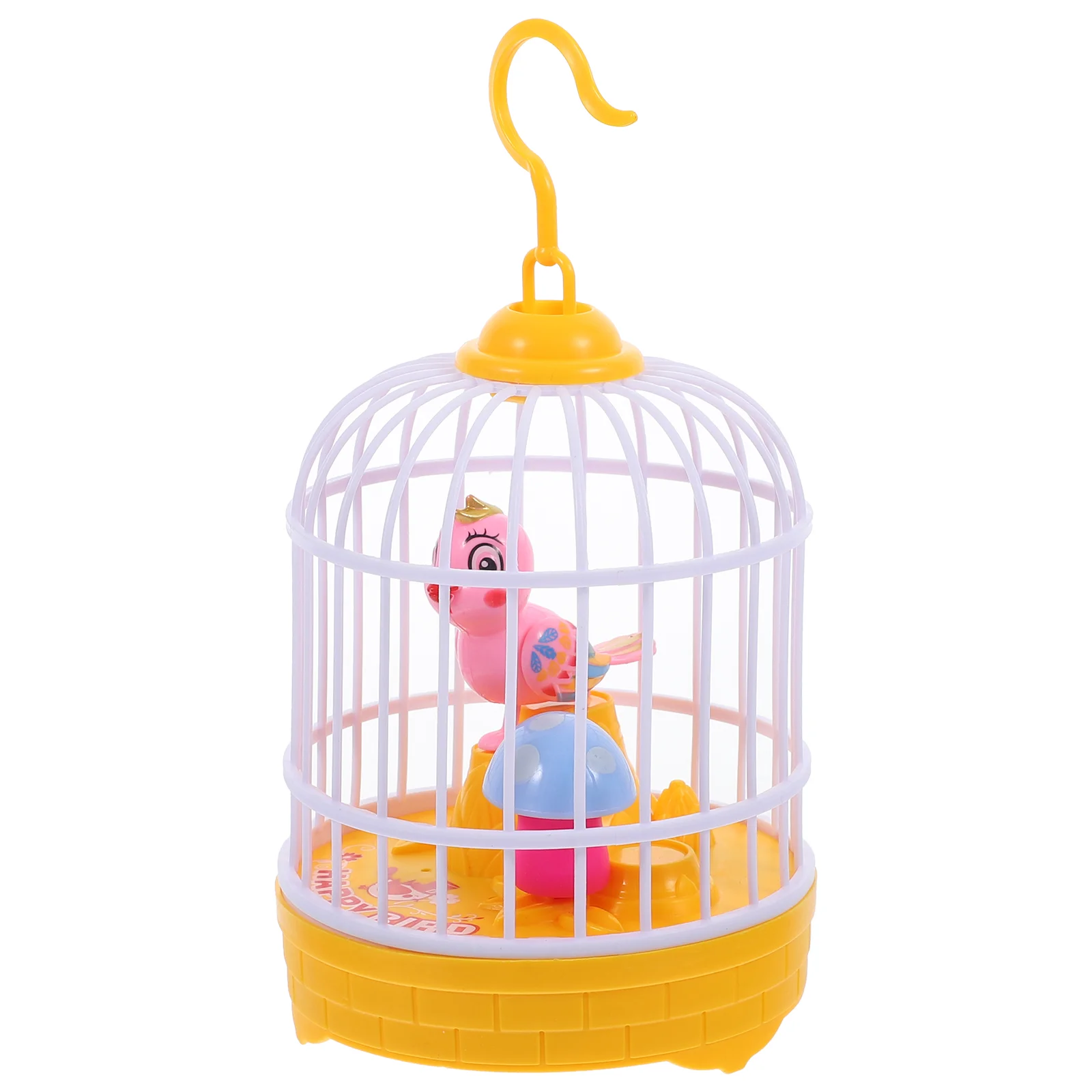 Jaula para pájaros con música ligera, juguete para cantar para niños, juguetes para niños, estatuilla de loro, modelo Musical, forma de plástico única, Control por voz