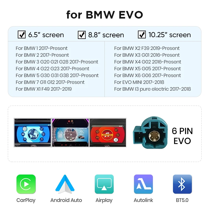 Draadloze Carplay Android Auto Adapter voor MINI Cooper R55 R56 R57 R58 R60 R61 F54 F55 F56 NBT EVO AirPlay Mirror Link Module Box