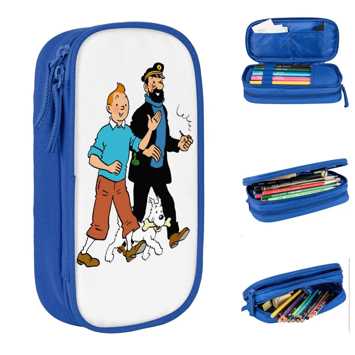 

Creative Tin Teen And Captain Haddock Pencil Cases Pencilcases Pen Student Big Capacity Bag School Supplies Cosmetic Stationery