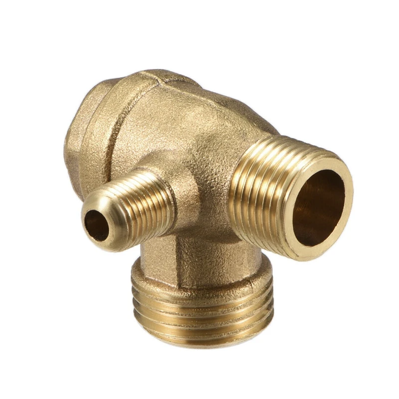 1pc Valvola di ritegno del compressore d'aria 90 gradi Maschio destro filettato Ottone G 1/8" x G 3/8" x G 1/2" 42x37 x 36mm / 1,65" x 1,46" x 1,42"
