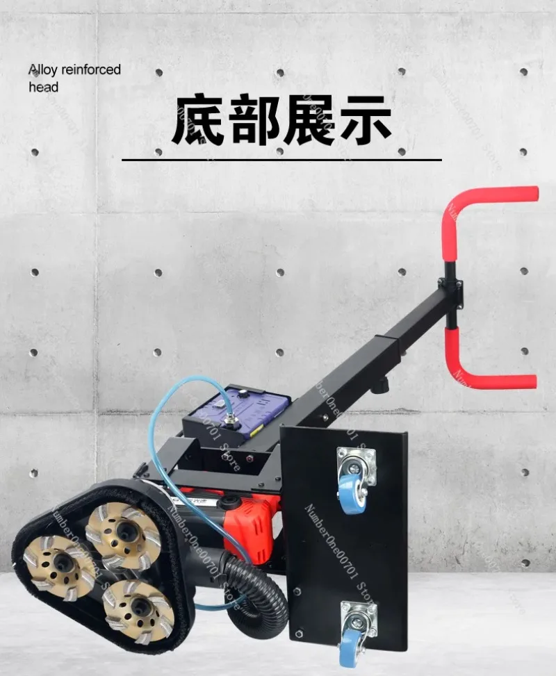 110V Three-Head Multi-Function Grinder Cement Floor Grinder Concrete Dust-Free Water Grind Stone Floor Polisher
