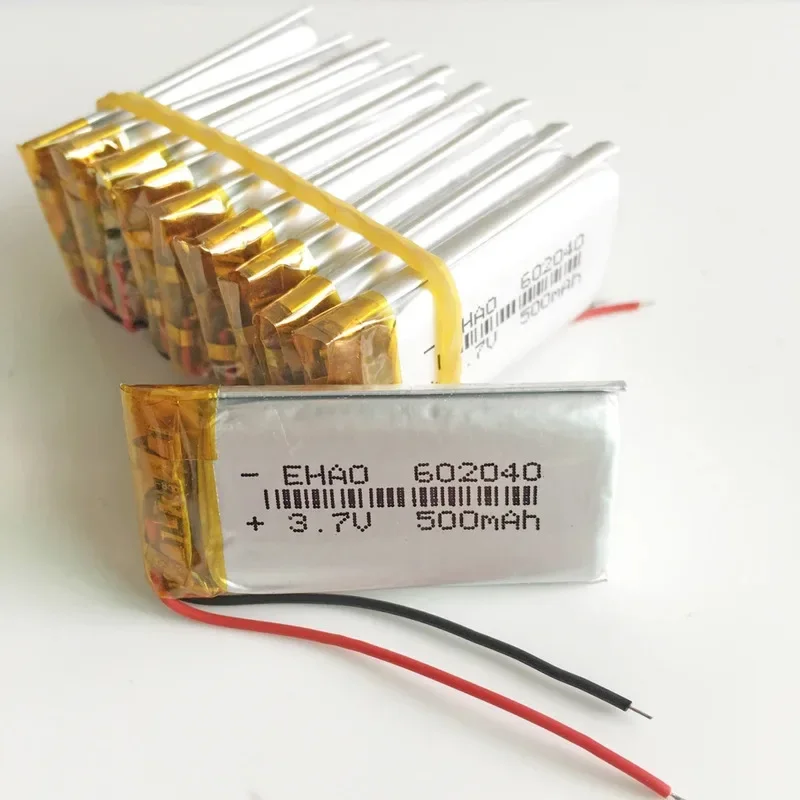 Lot 10 pcs 3.7V 500mAh 602040   Lithium Polymer LiPo Rechargeable Battery For Mp3 Camera Bluetooth Speaker GPS PSP pen Camera