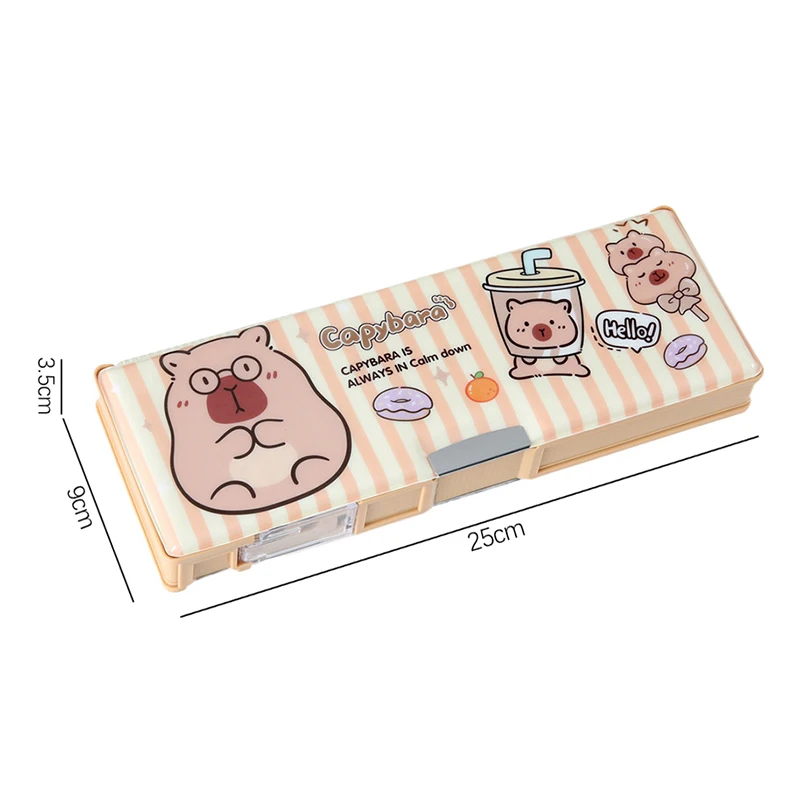 Estojo de Lápis Kawaii Portátil Dos Desenhos Animados, Grande Capacidade, Multifuncional Caixa De Lápis, Material Escolar, Presentes Capivara Bonitos